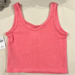 Terricloth pink tank top